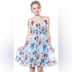 Sourpuss Cat Lady Baby Doll Dress Retro Size Large Rockabilly Pinup Girlycore